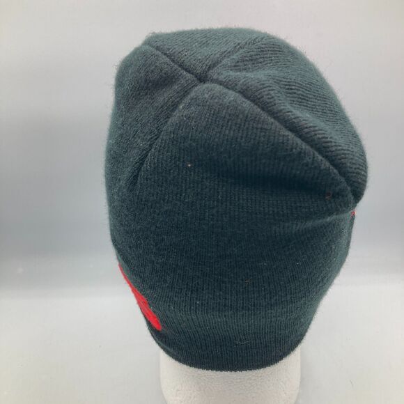 VINTAGE SPEED RACER BLACK KNIT BEANIE CAP HAT RACING FLAMES 5 - Picture 3 of 7